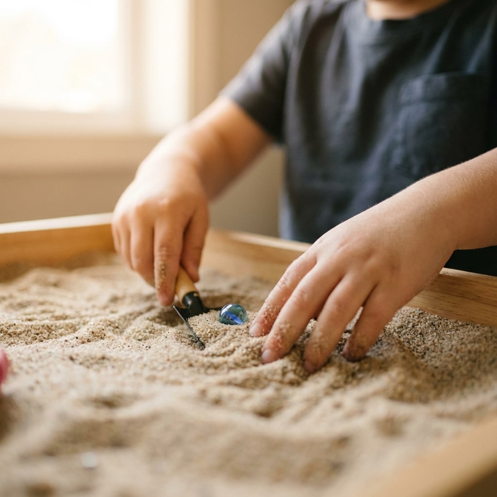 Child playing with sand